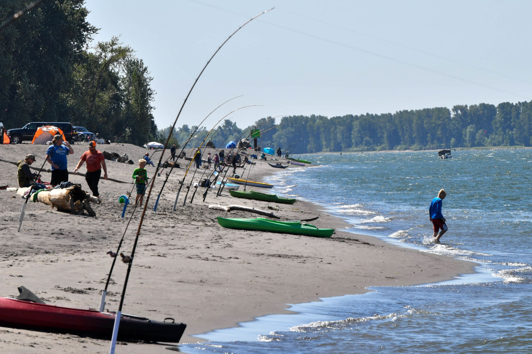 Poles in the water